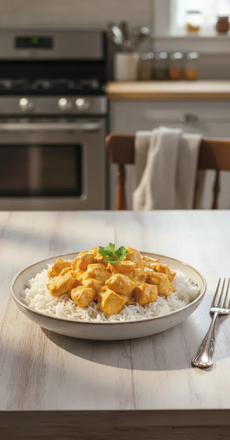 Creamy Smothered Chicken and Rice - final presentation