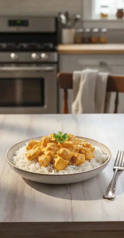 Creamy Smothered Chicken and Rice - ready to serve