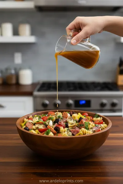 Easy Italian Antipasto Pasta Salad Recipe - cooking process