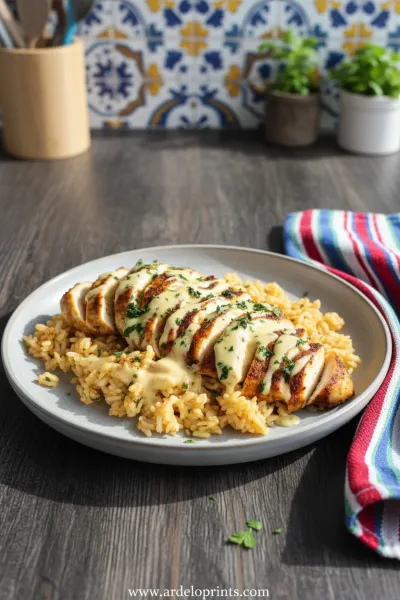 Mexican Chicken with Cheese Sauce Recipe - ready to serve