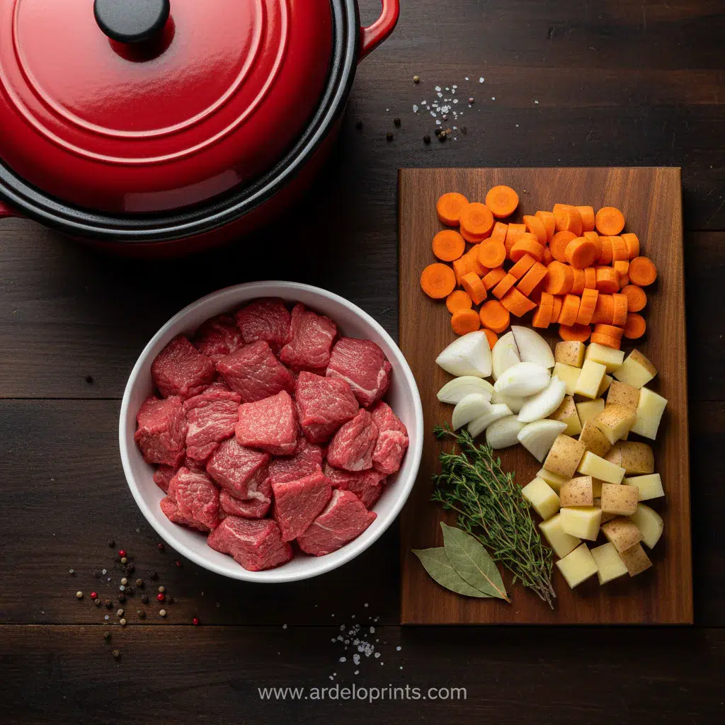 Mom's Slow Cooker Beef Stew: Easy Recipe - ingredients preparation