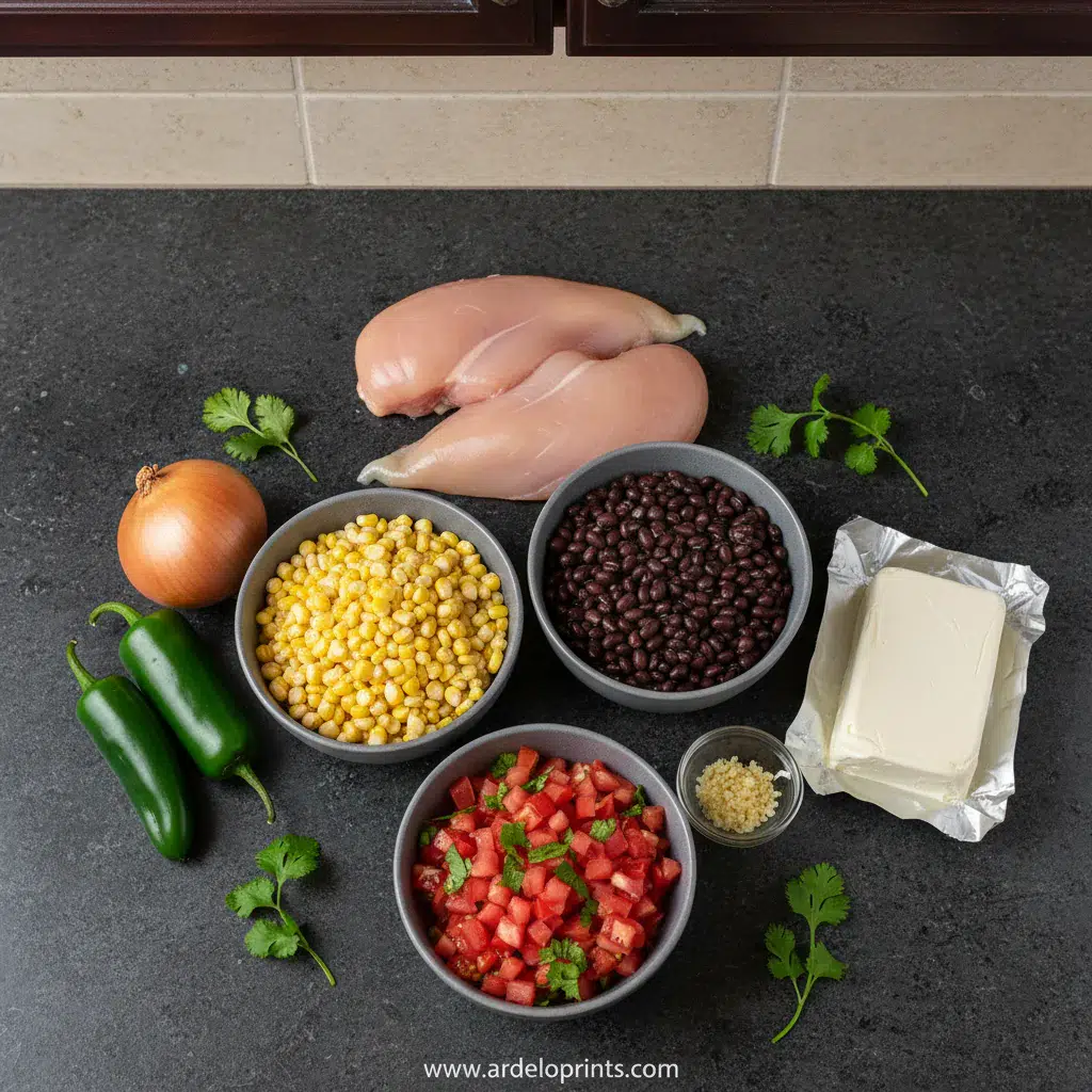 Creamy Chicken Tortilla Soup Recipe - ingredients preparation