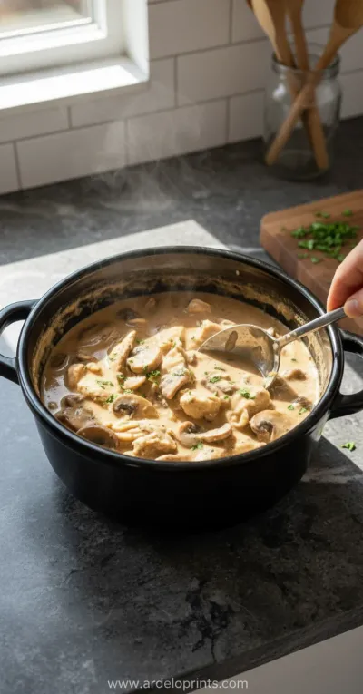Crockpot Chicken Stroganoff: Easy Recipe - cooking process