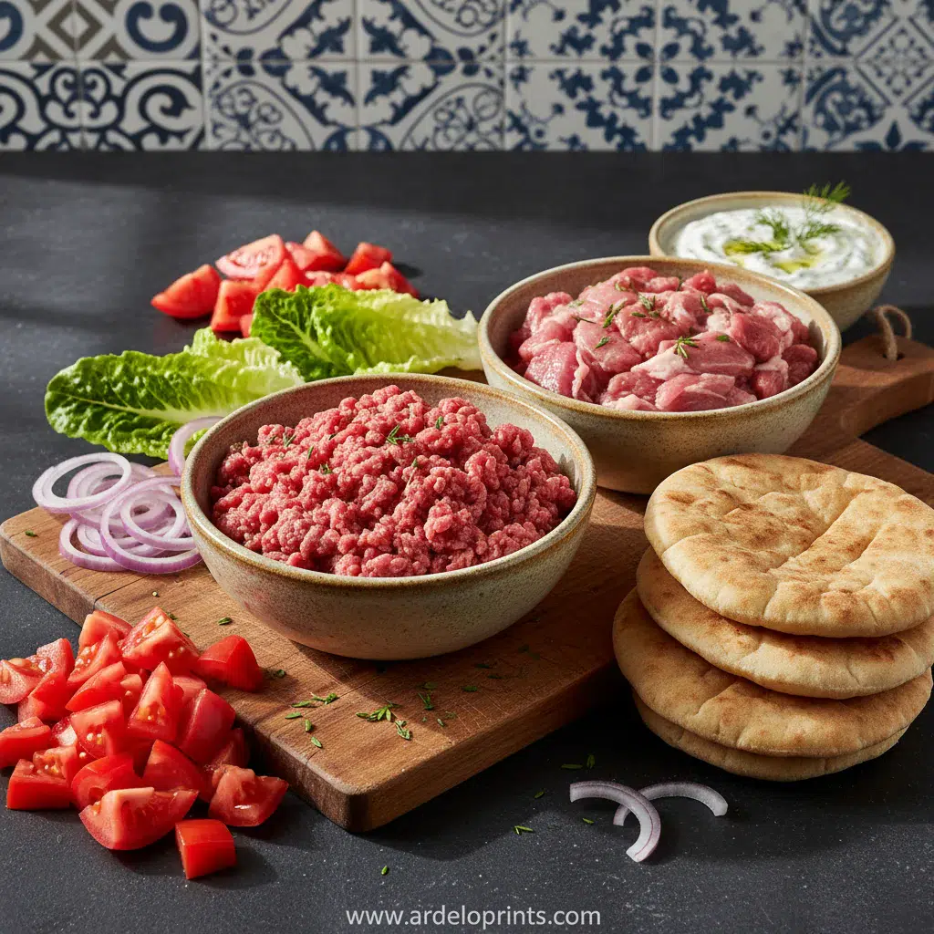 Homemade Gyros Recipe - ingredients preparation