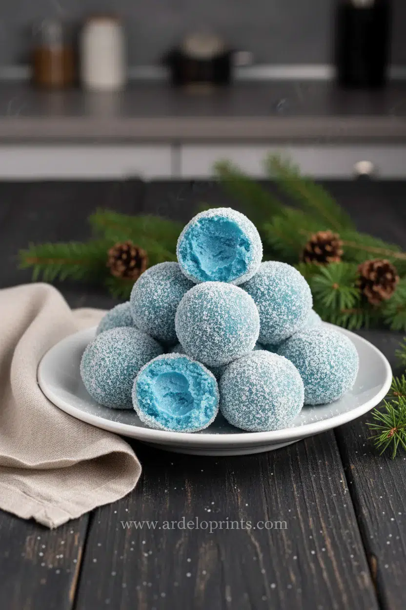 Blue Christmas Truffles Recipe - final presentation