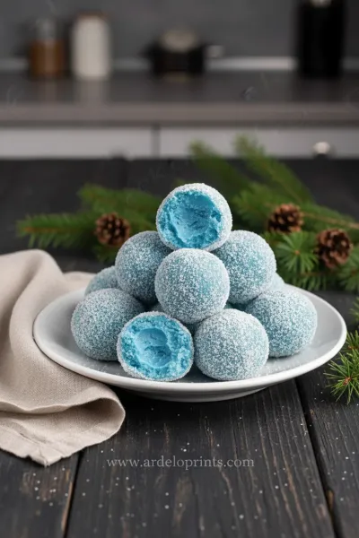 Blue Christmas Truffles Recipe - ready to serve