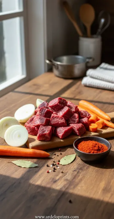 Hungarian Goulash: Flavorful Comfort Stew - ingredients preparation