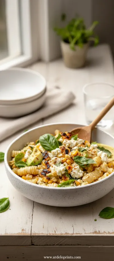 Creamy Street Corn Pasta Salad: Easy & Healthy - ready to serve