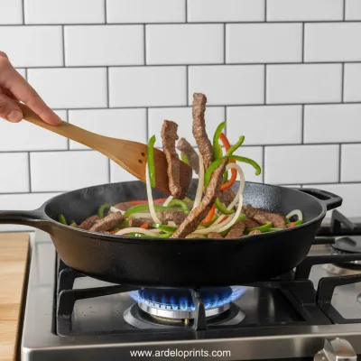 Crockpot Cheesesteak Potato Casserole - cooking process