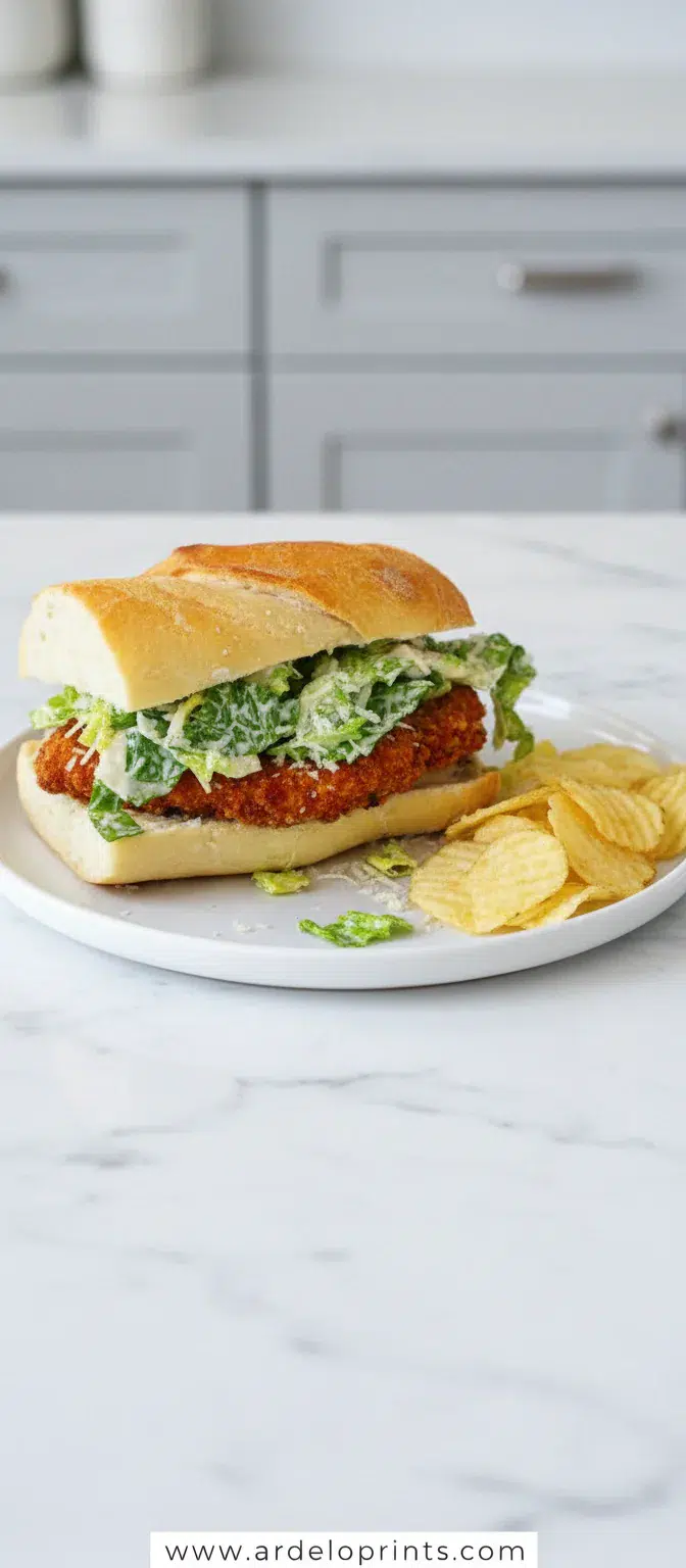 Chicken Caesar Sandwich: Crispy & Delicious - final presentation