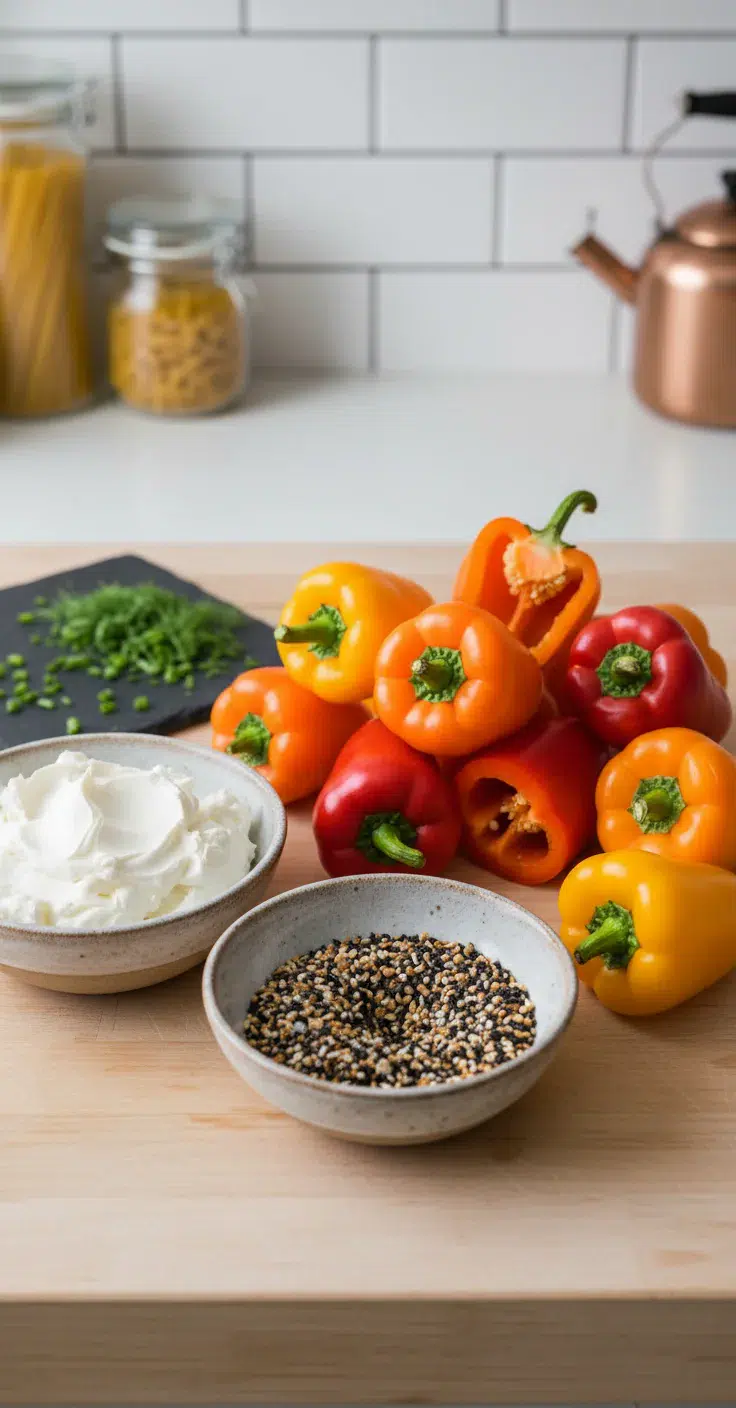 Cream Cheese Stuffed Peppers - ingredients preparation