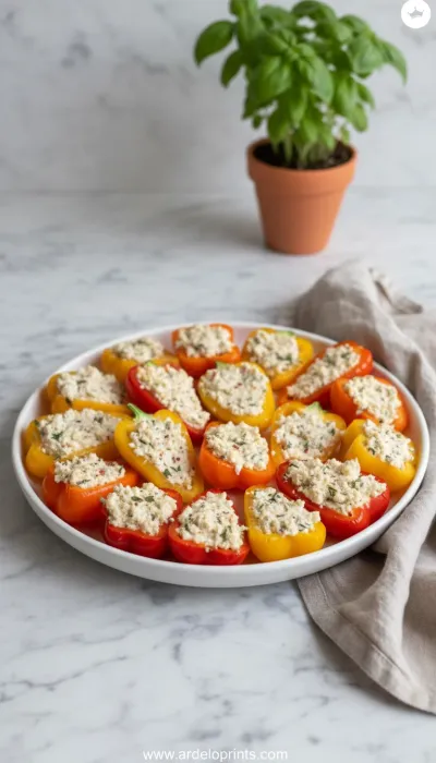 Stuffed Mini Peppers: Quick & Healthy Snack - ready to serve