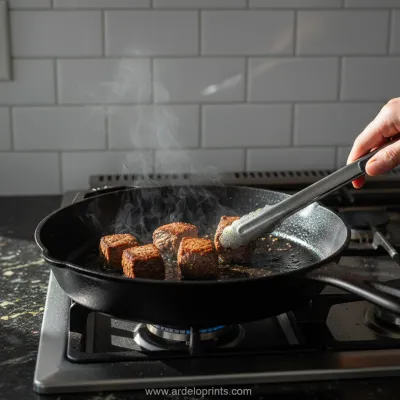 Slow Cooker Garlic Butter Beef Bites Recipe - cooking process