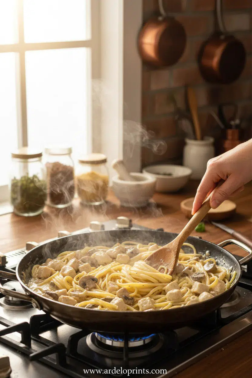 Chicken Tetrazzini: The BEST Recipe - cooking process