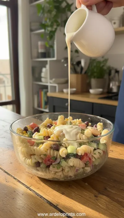 Creamy Pasta Salad: Easy 20-Minute Recipe - cooking process