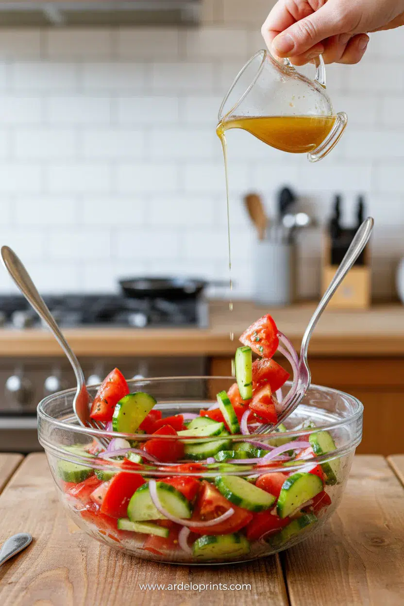 Tomato Cucumber Salad Recipe - cooking process