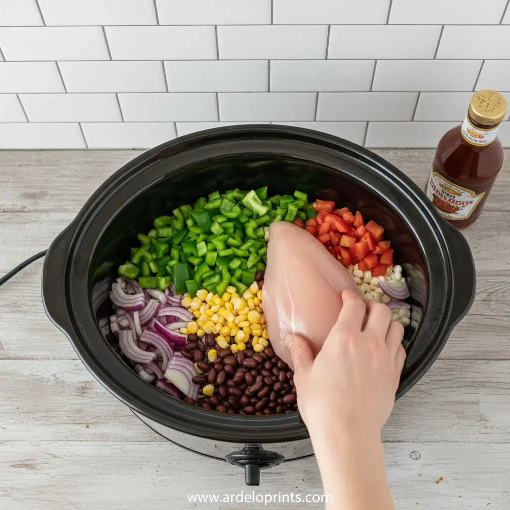 Healthy Summer Dump Meals for Slow Cooker - cooking process