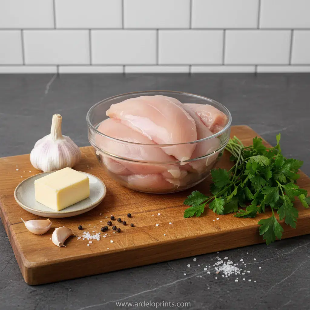 Garlic Butter Chicken Recipe - ingredients preparation