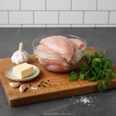 Garlic Butter Chicken Recipe - ingredients preparation
