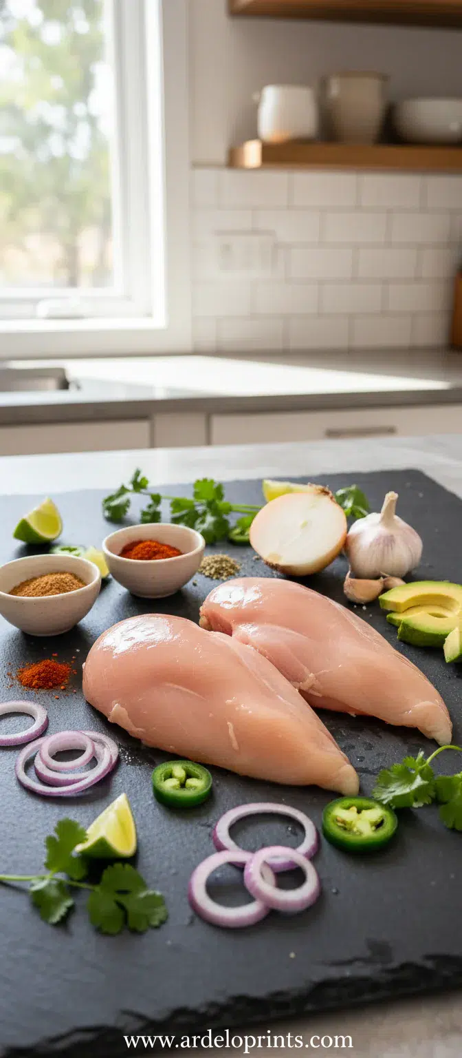 Crockpot Chicken Tacos: Easy & Healthy Recipe - ingredients preparation