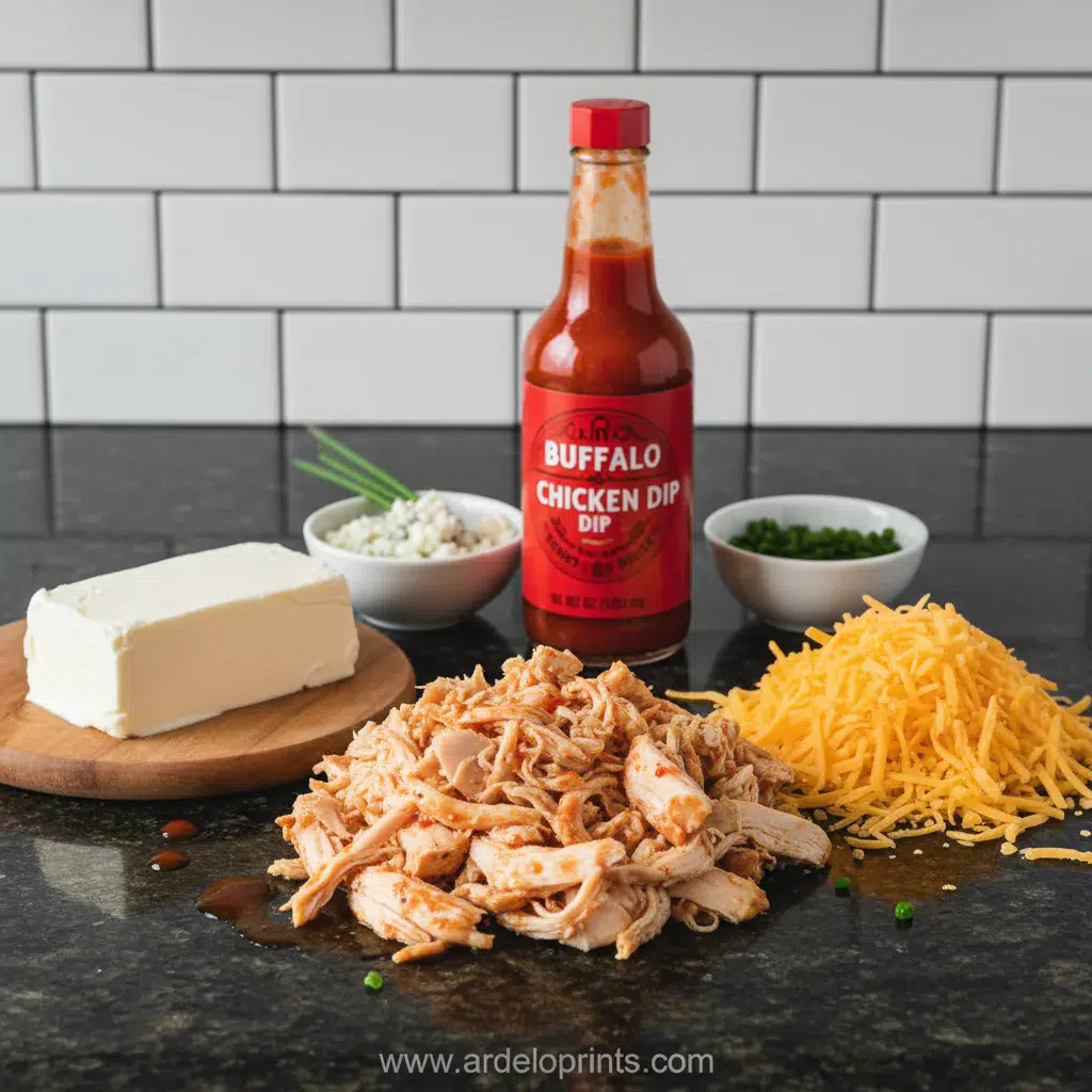 Crock Pot Buffalo Chicken Dip Recipe - ingredients preparation