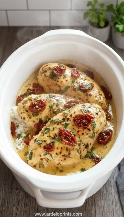 Crockpot Marry Me Chicken: Creamy & Dreamy - cooking process