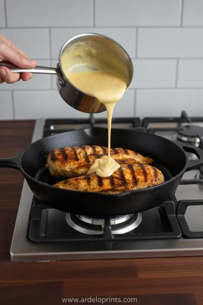 Mexican Chicken with Cheese Sauce Recipe - cooking process