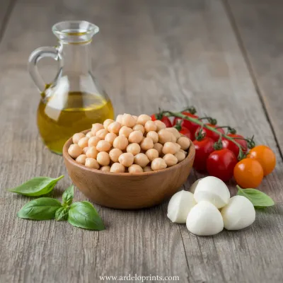Chickpea Caprese Salad: A Delicious Twist - ingredients preparation