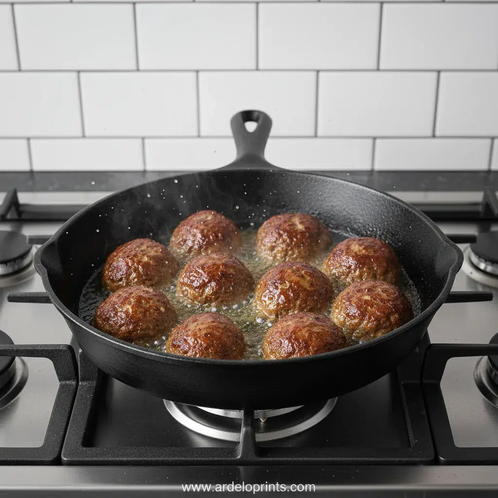 Crockpot French Onion Meatballs - cooking process