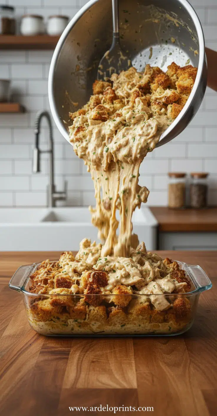 Chicken and Stuffing Casserole: Easy Recipe - cooking process