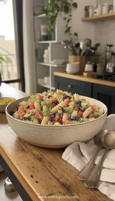 Creamy Pasta Salad: Easy 20-Minute Recipe - ready to serve