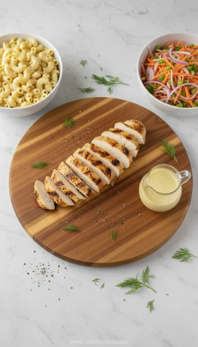 Chicken Pasta Salad Recipe: Creamy & Delicious - ingredients preparation