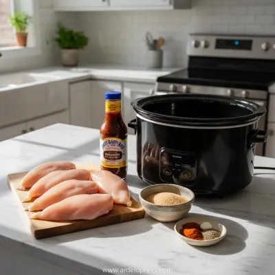 Sweet Baby Rays Crockpot Chicken - ingredients preparation