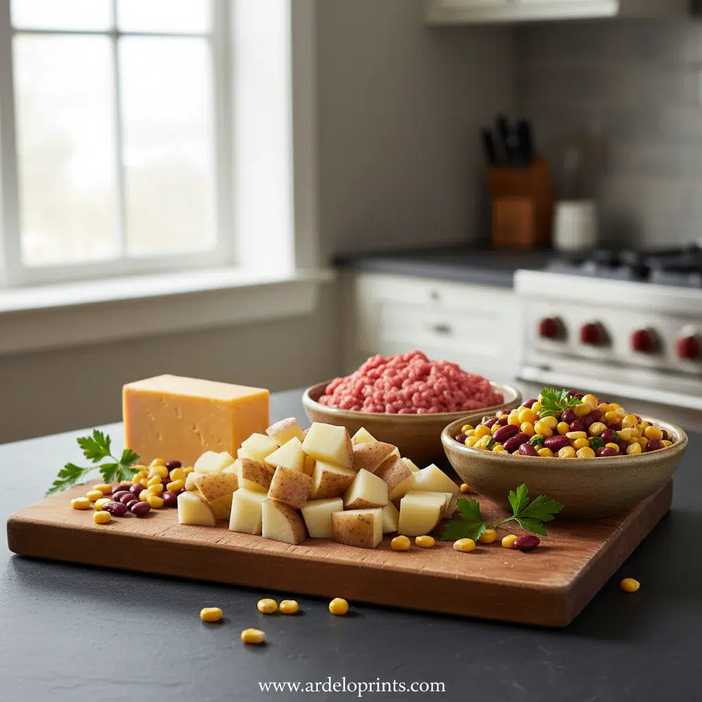 Slow Cooker Cowboy Casserole - ingredients preparation