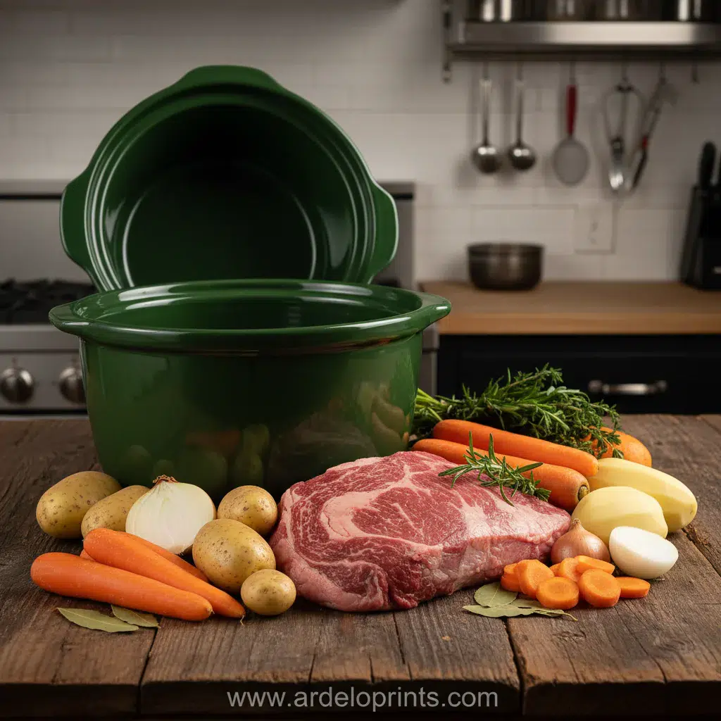 Hearty Crockpot Beef Stew - ingredients preparation
