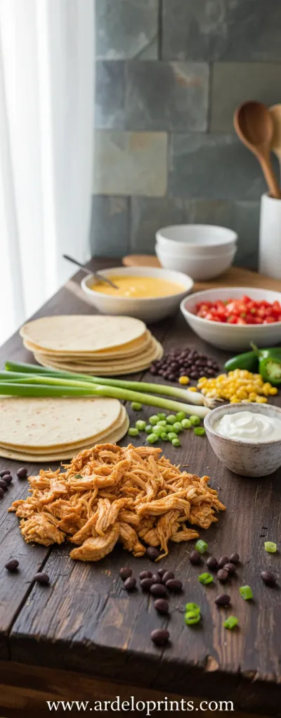 Shredded Mexican Chicken Casserole Recipe - ingredients preparation