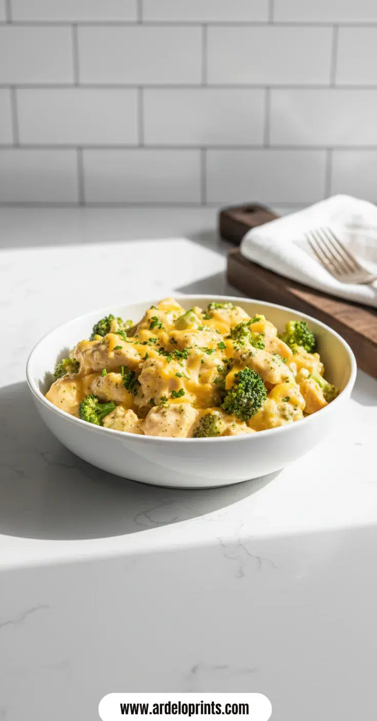 Crockpot Broccoli Cheddar Chicken: Creamy & Cozy - final presentation