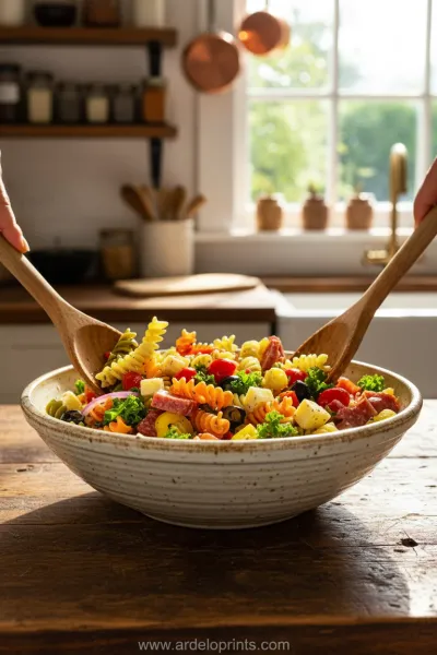 Antipasto Pasta Salad: Rainbow Recipe - cooking process