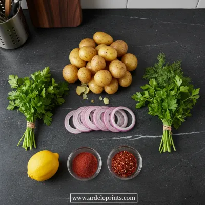 Turkish Potato Salad: Vibrant Recipe - ingredients preparation