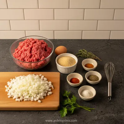 Slow Cooker Salisbury Steak Meatballs Recipe - ingredients preparation