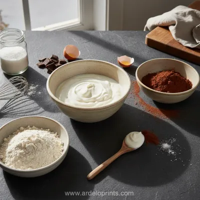 Greek Yogurt Chocolate Brownies Recipe - ingredients preparation