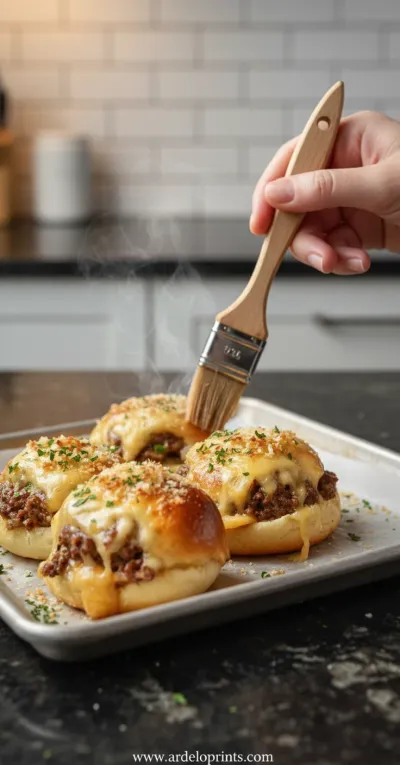 Garlic Parmesan Cheeseburger Bombs Recipe - cooking process