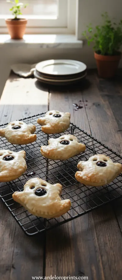Vegan Blueberry Ghost Hand Pies - ready to serve
