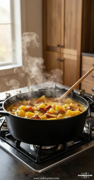 Cajun Potato Soup Recipe - cooking process