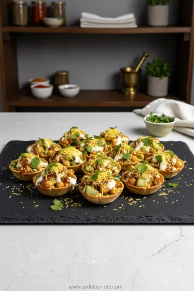 Easy Baked Taco Chaat Cups Recipe - ready to serve