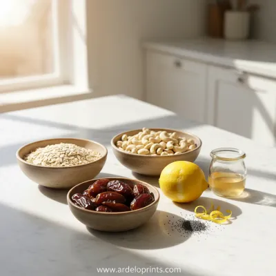Lemon Poppy Seed Energy Bites - ingredients preparation