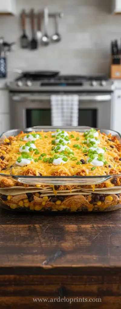Shredded Mexican Chicken Casserole Recipe - cooking process
