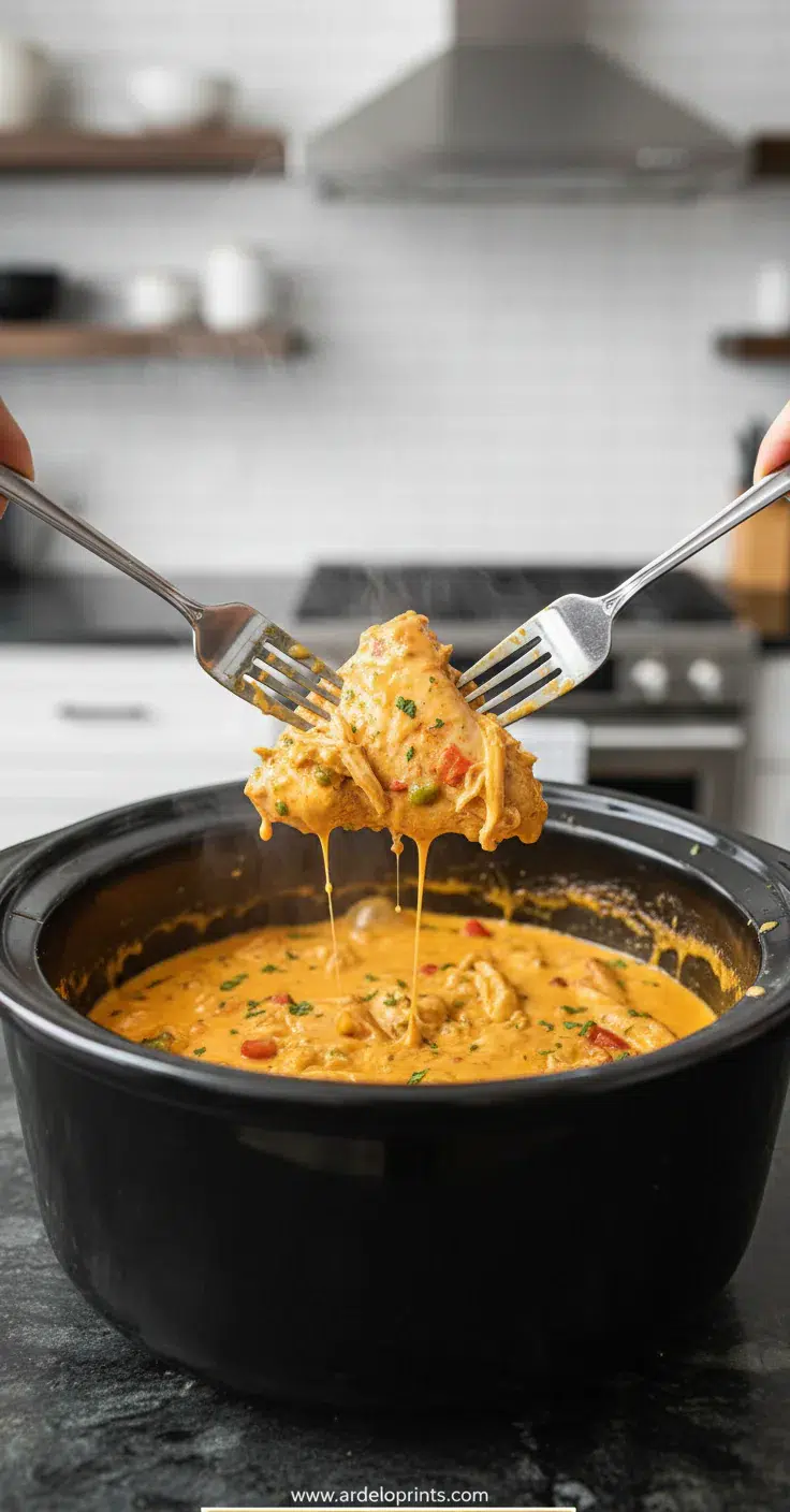 Crockpot Creamy Chicken Nachos: Easy Recipe - cooking process