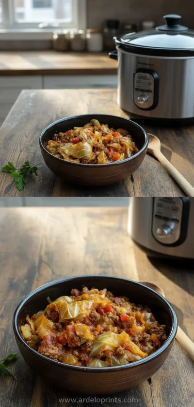 Slow Cooker Unstuffed Cabbage Rolls - ready to serve