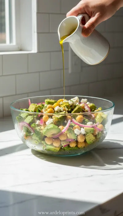 Chickpea Feta Avocado Salad Recipe - cooking process